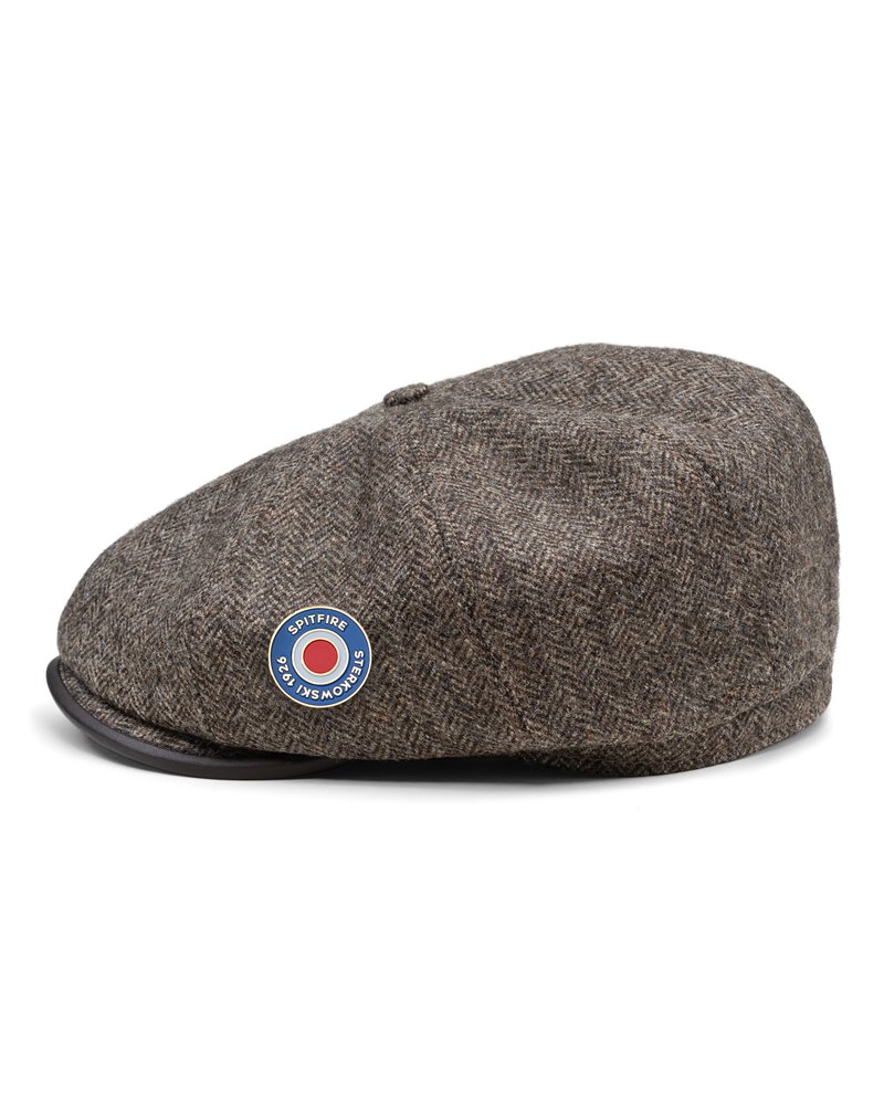 Grey-brown herringbone